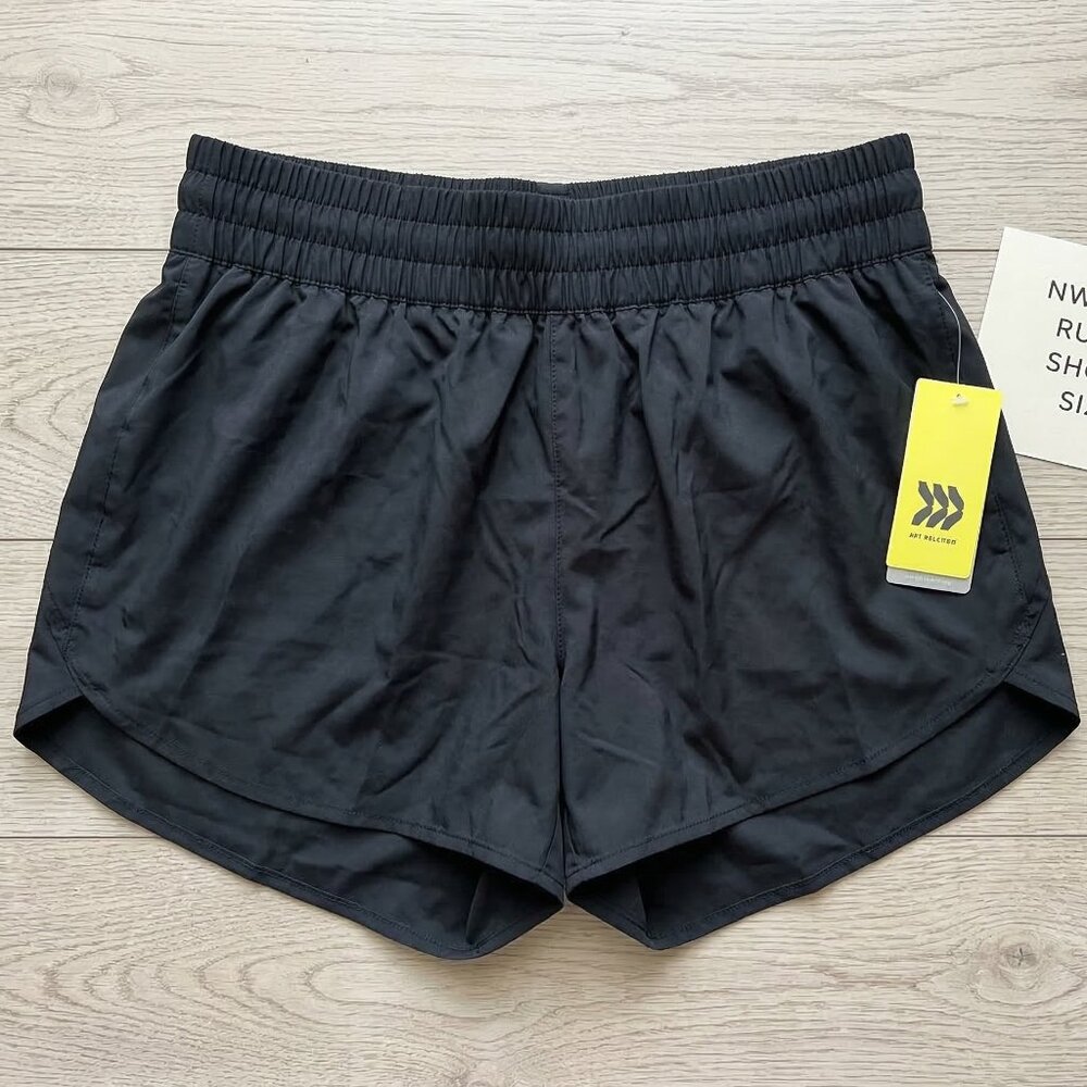 ⭐All in Motion Running Shorts Womens M Black Woven NWT 3 Inch Mid Rise Athletic⭐